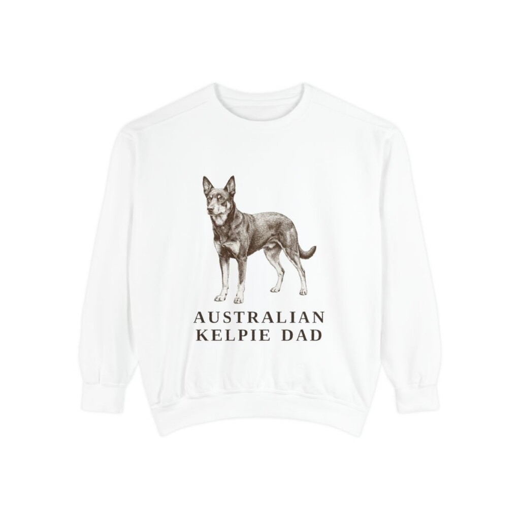 Australian Kelpie Dad Sweatshirt, White, front view