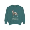 Australian Kelpie Humor Sweatshirt, Blue Spruce, front view