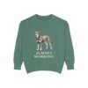 Australian Kelpie Humor Sweatshirt, Light Green, front view