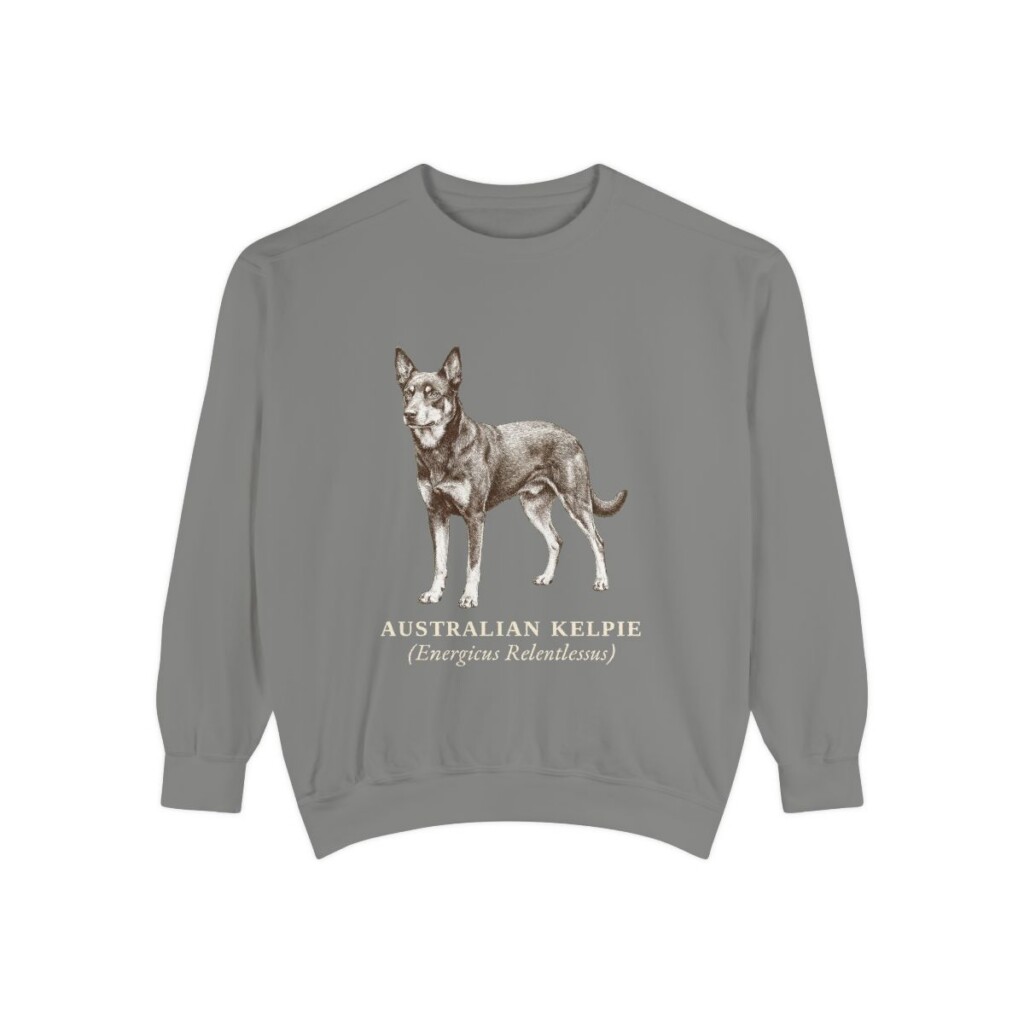 Australian Kelpie Latin Sweatshirt, Grey, front view