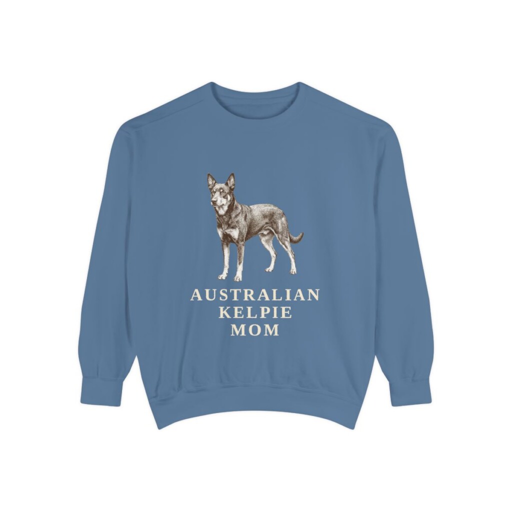 australian-kelpie-sweatshirt-mom-blue-jean Australian Kelpie Mom Sweatshirt, Blue Jean, front view