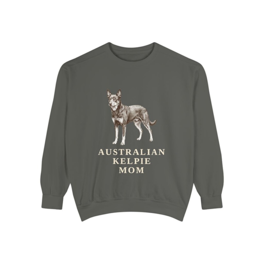 australian-kelpie-sweatshirt-mom-pepper Australian Kelpie Mom Sweatshirt, Pepper, front view