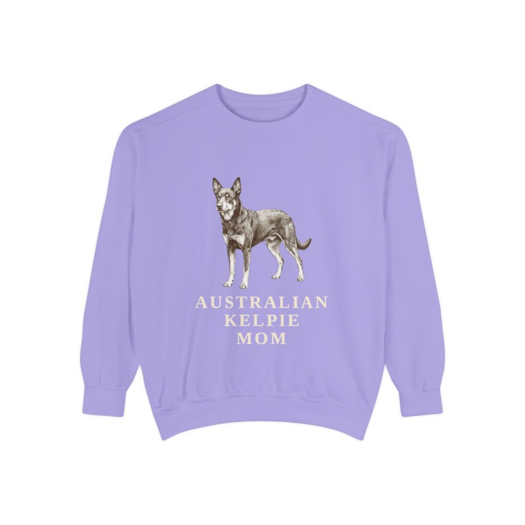 australian-kelpie-sweatshirt-mom-violet Australian Kelpie Mom Sweatshirt, Violet, front view