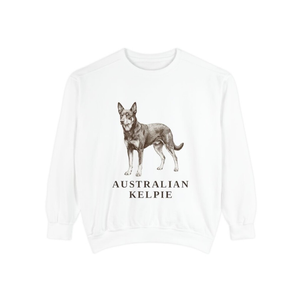 Australian Kelpie Sweatshirt, White, front view