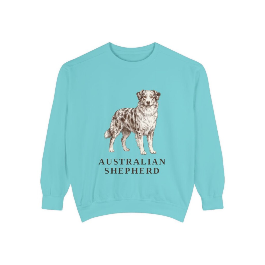 Australian Shepherd Sweatshirt, Chalky Mint, front view
