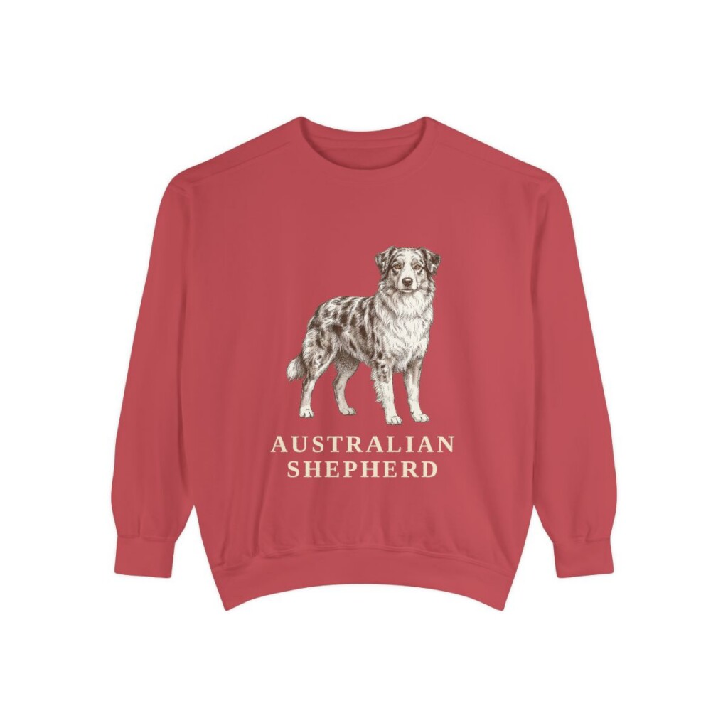 Australian Shepherd Sweatshirt, Crimson, front view
