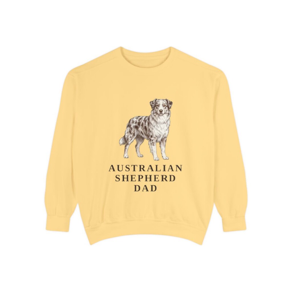 Australian Shepherd Dad Sweatshirt, Butter, front view