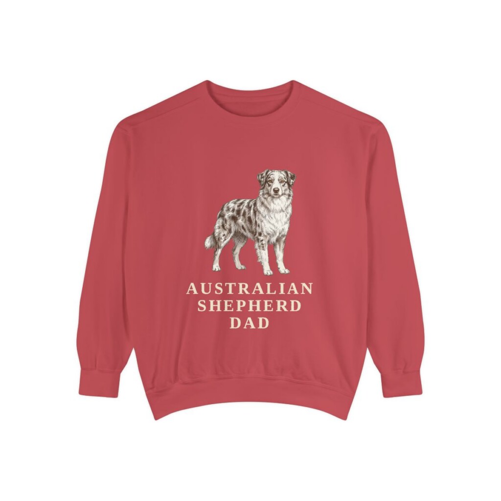 Australian Shepherd Dad Sweatshirt, Crimson, front view