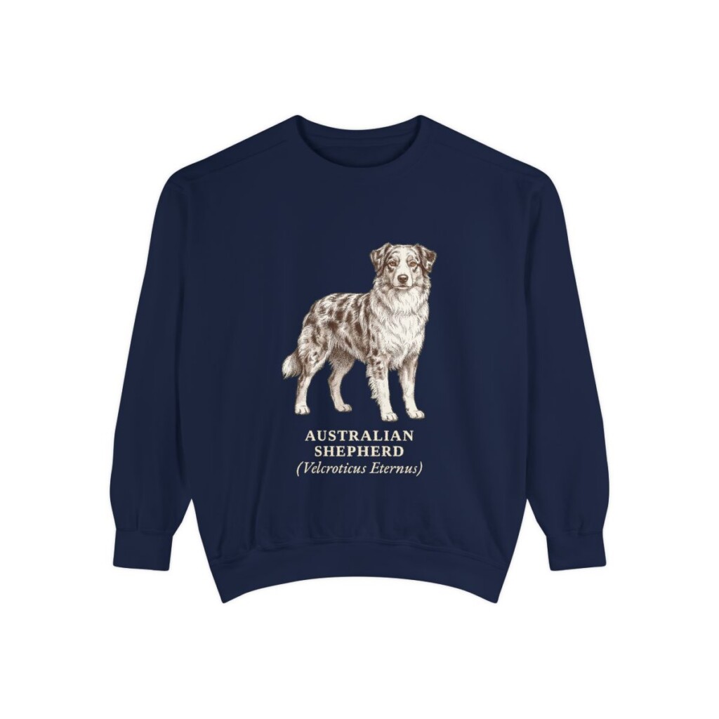 Australian Shepherd Latin Sweatshirt, True Navy, front view