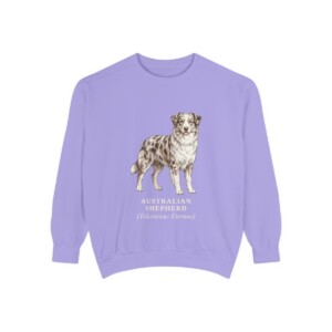 Australian Shepherd Latin Sweatshirt, Violet, front view
