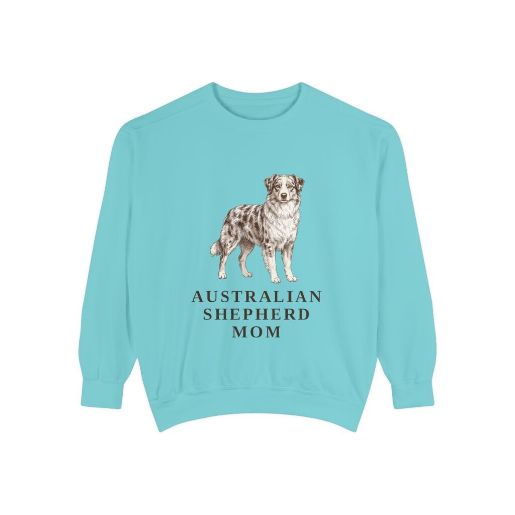 Australian Shepherd Mom Sweatshirt, Chalky Mint, front view