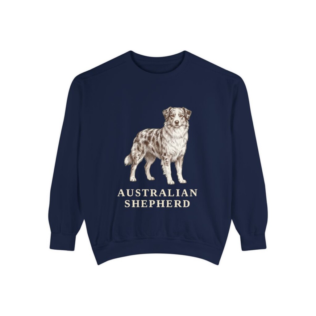Australian Shepherd Sweatshirt, True Navy, front view