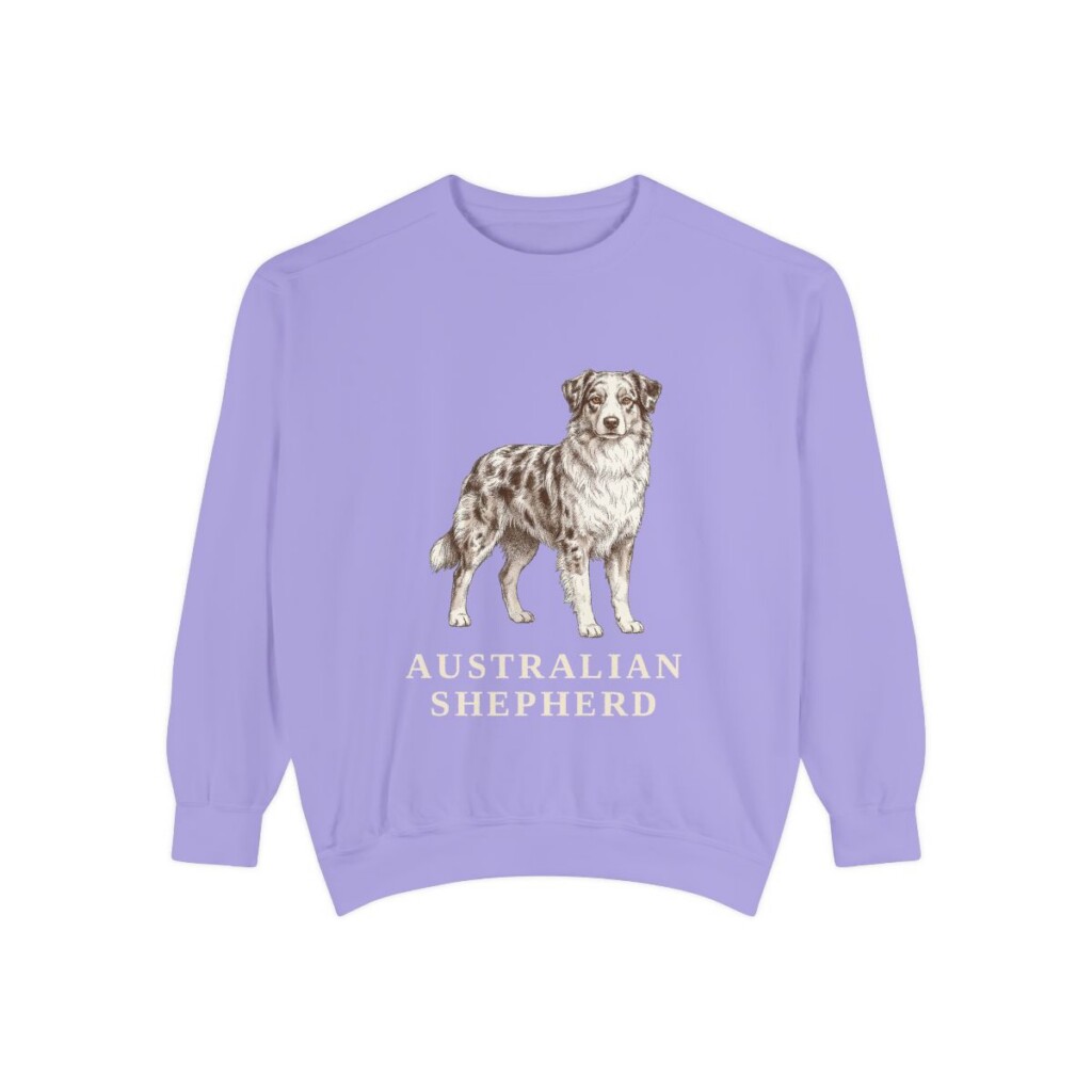 Australian Shepherd Sweatshirt, Violet, front view