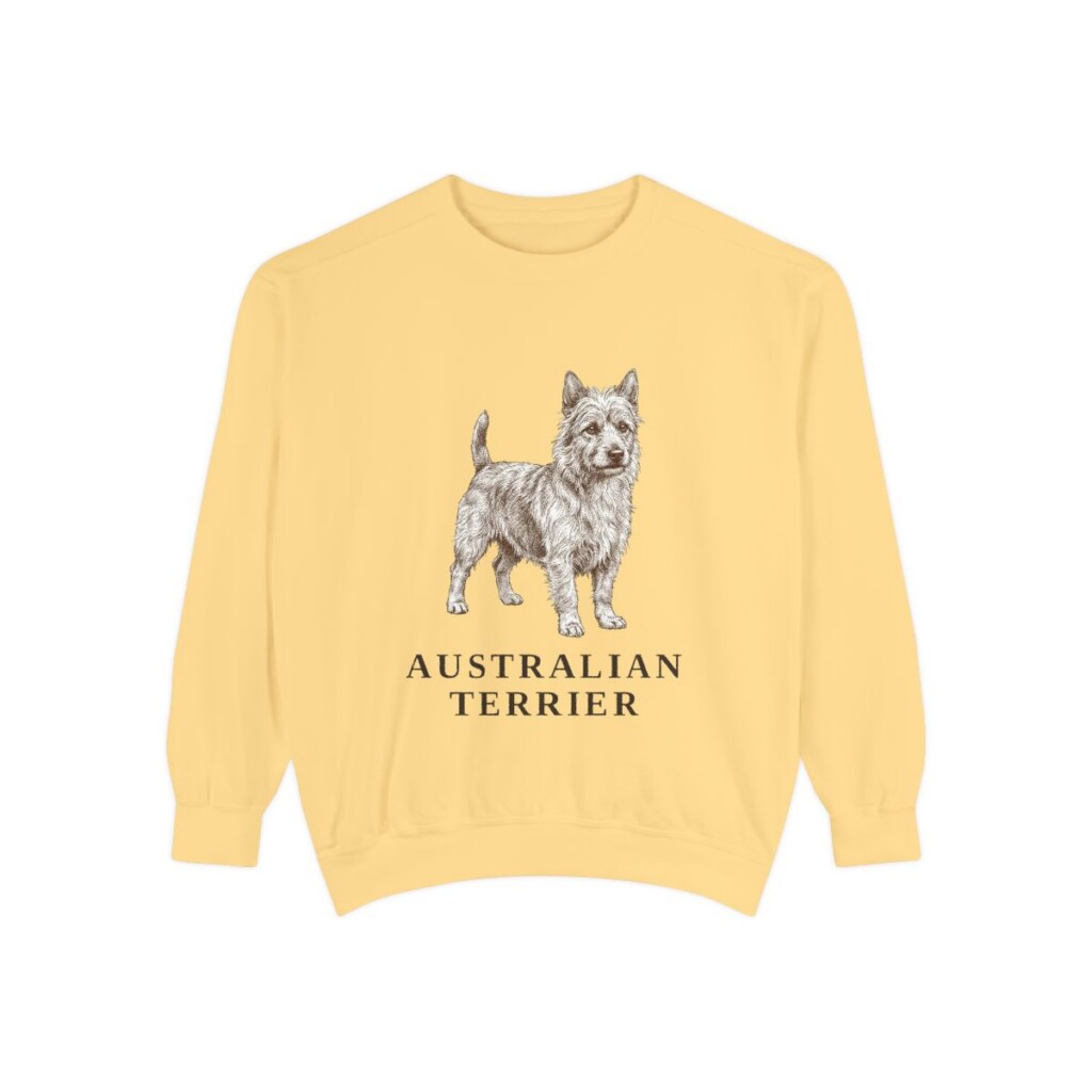 australian-terrier-sweatshirt-butter Australian Terrier Sweatshirt, Butter, front view