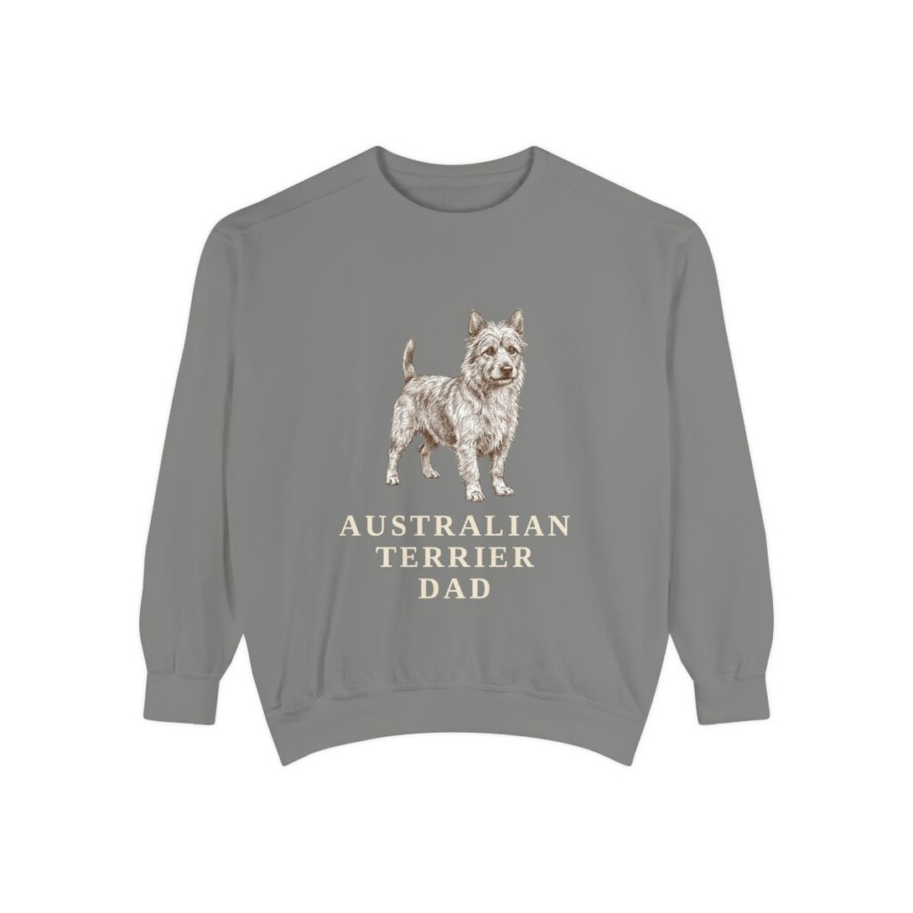 Australian Terrier Dad Sweatshirt, Grey, front view