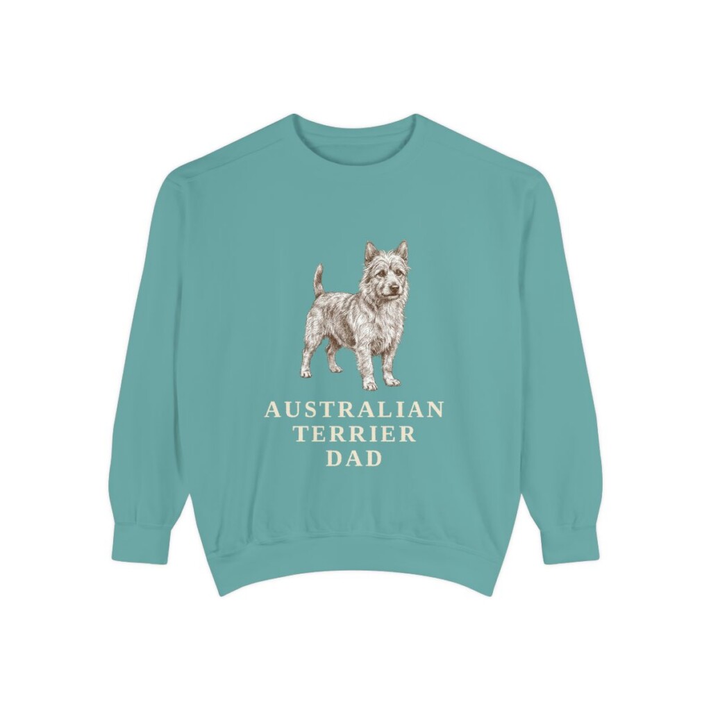 Australian Terrier Dad Sweatshirt, Seafoam, front view