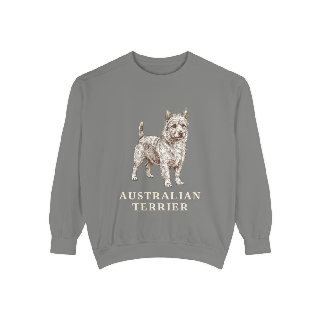 australian-terrier-sweatshirt-grey Australian Terrier Sweatshirt, Grey, front view