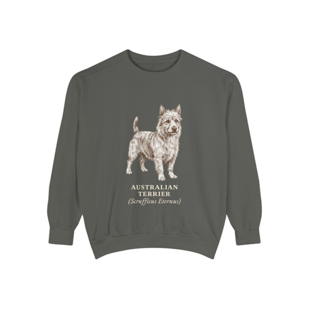 Australian Terrier Latin Sweatshirt, Pepper, front view
