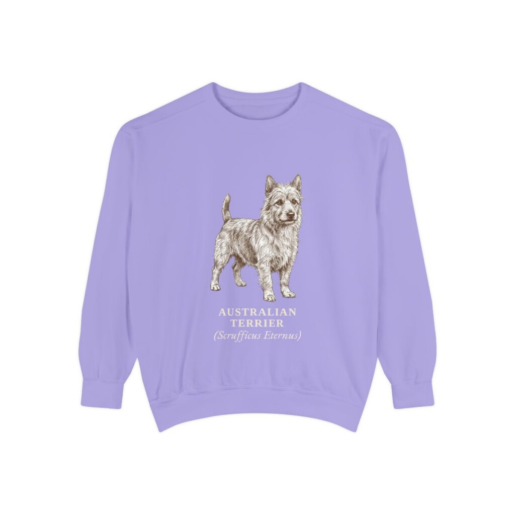 Australian Terrier Latin Sweatshirt, Violet, front view