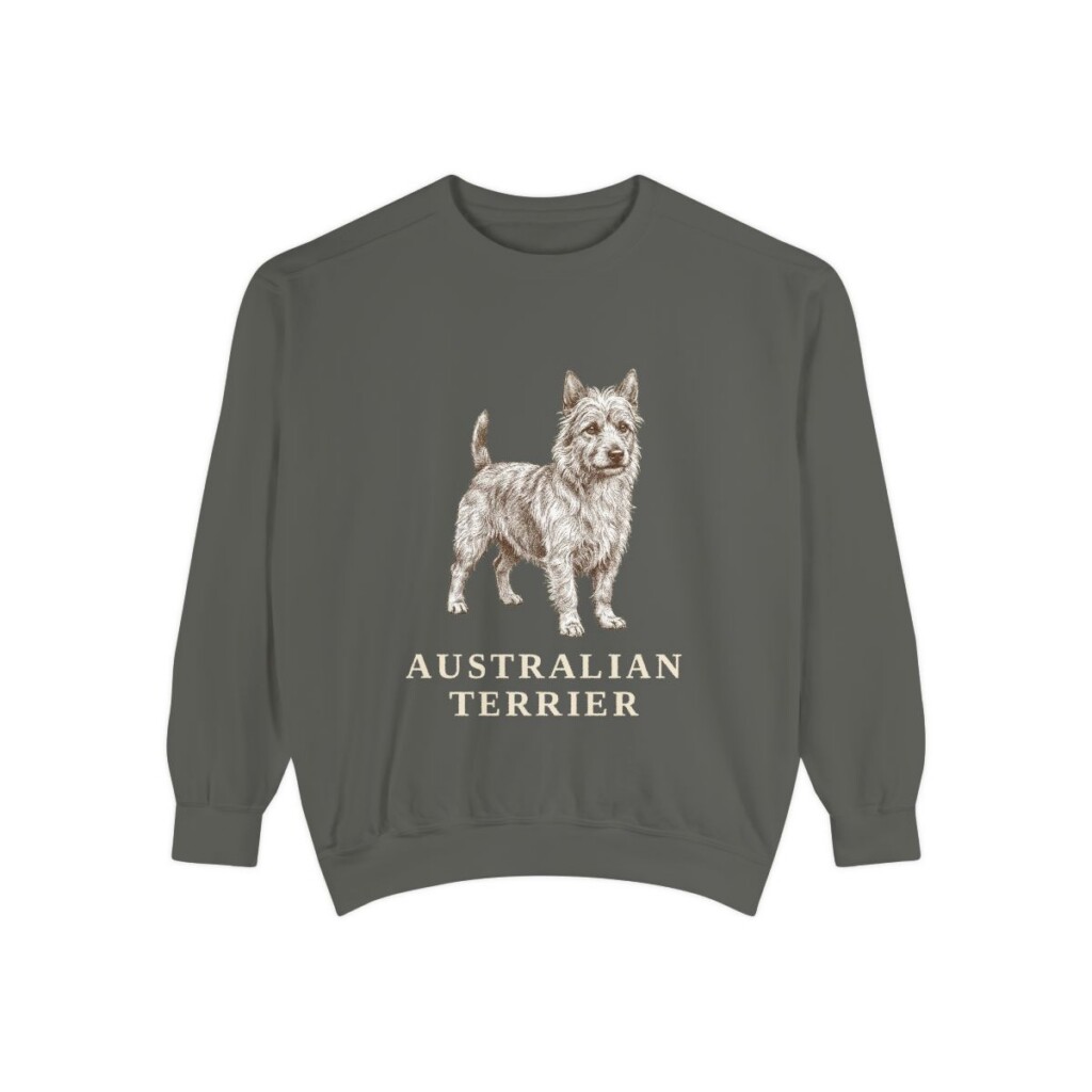 australian-terrier-sweatshirt-pepper Australian Terrier Sweatshirt, Pepper, front view