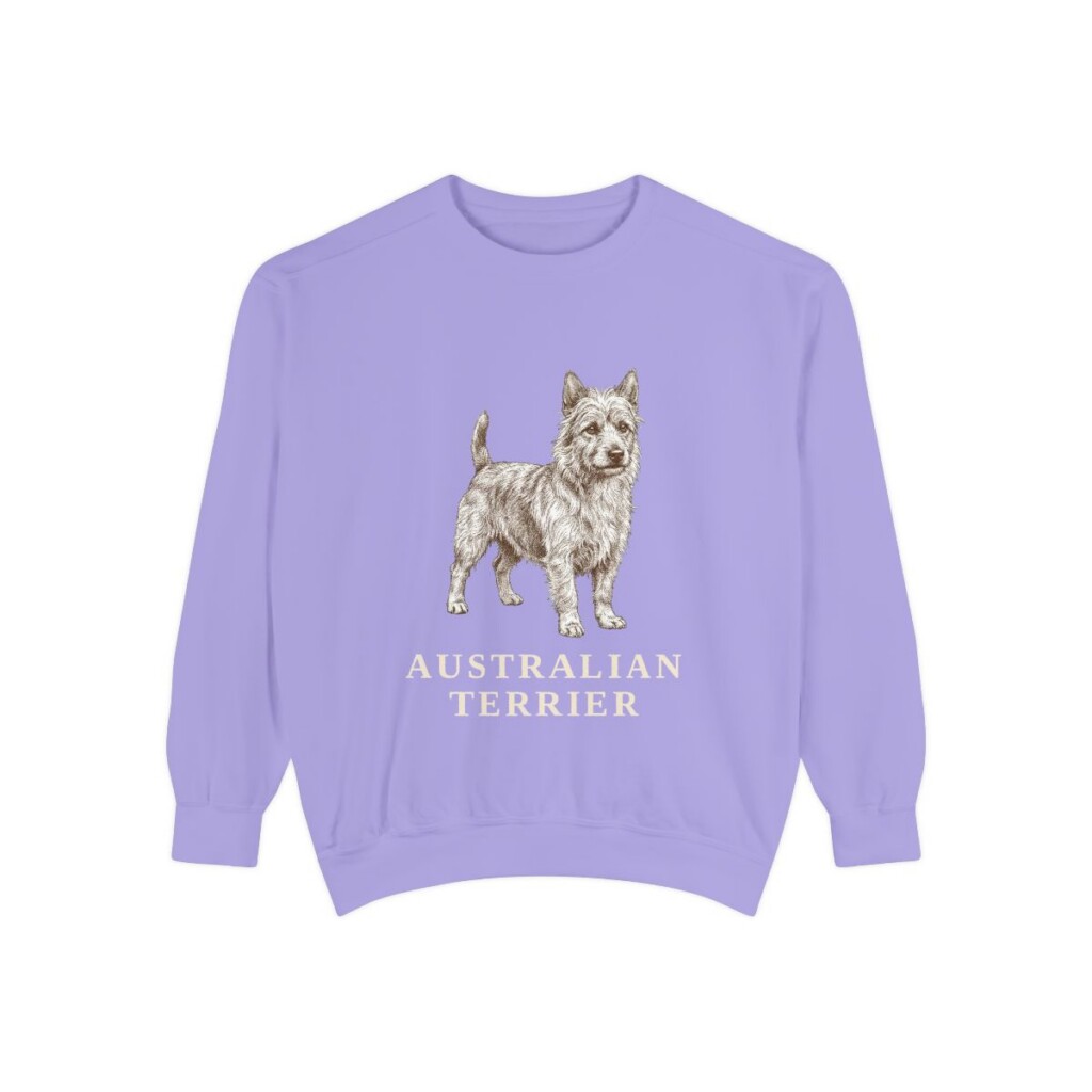 australian-terrier-sweatshirt-violet Australian Terrier Sweatshirt, Violet, front view