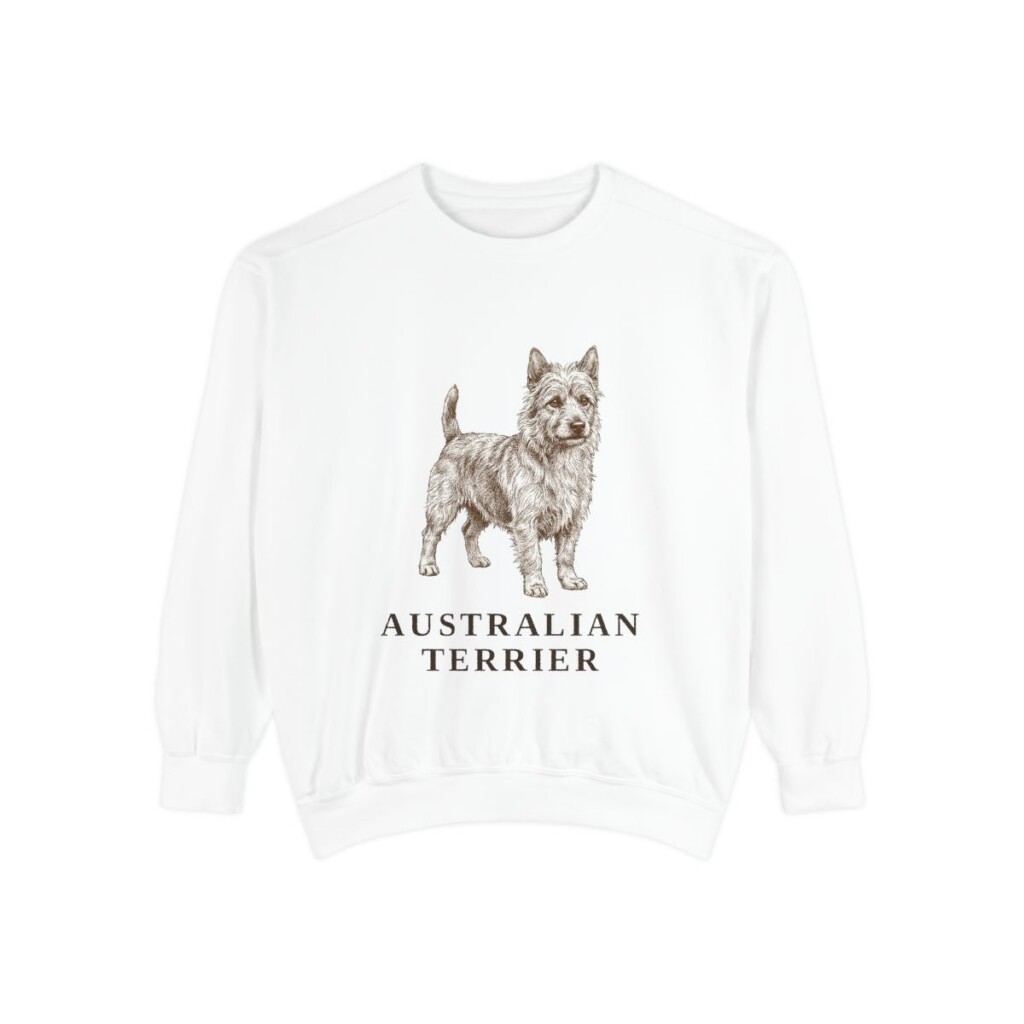 australian-terrier-sweatshirt-white Australian Terrier Sweatshirt, White, front view