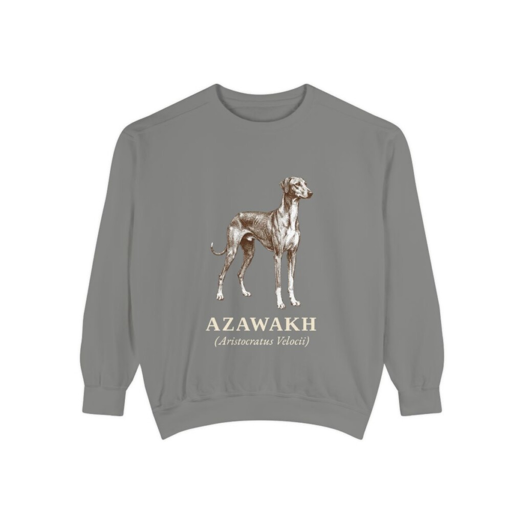 Azawakh Latin Sweatshirt, Grey, front view