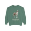 Azawakh Latin Sweatshirt, Light Green, front view