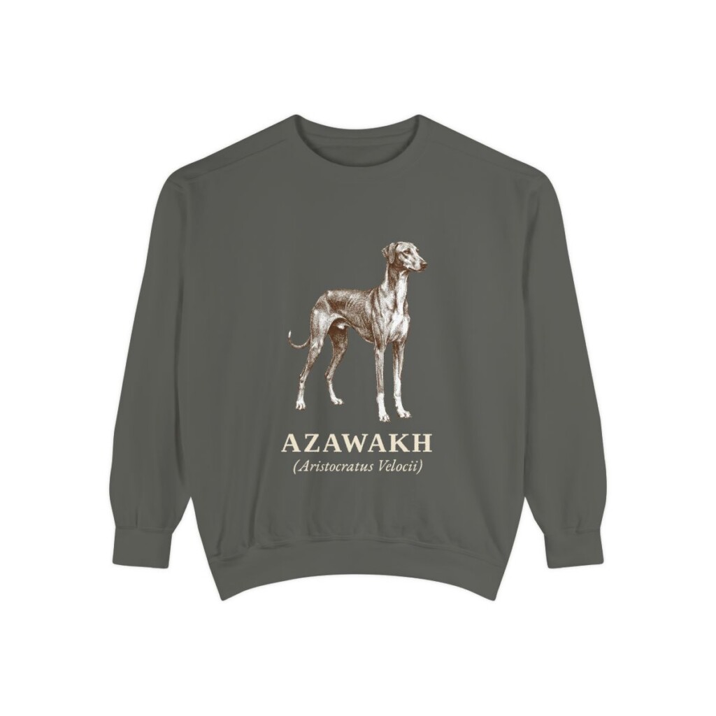Azawakh Latin Sweatshirt, Pepper, front view