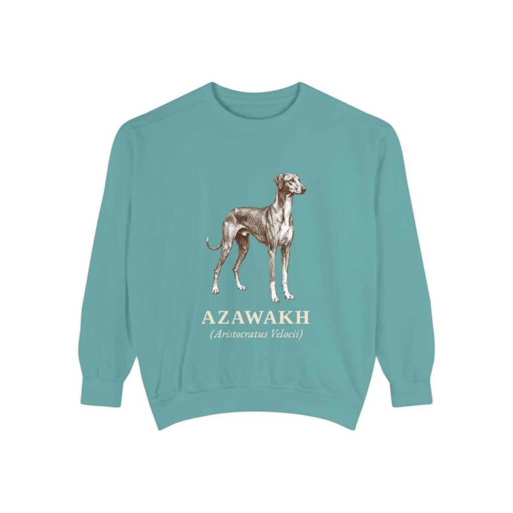 Azawakh Latin Sweatshirt, Seafoam, front view