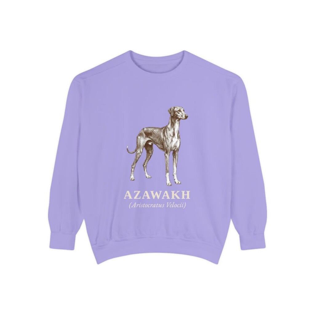Azawakh Latin Sweatshirt, Violet, front view