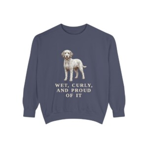 Barbet Humor Sweatshirt, Denim, front view