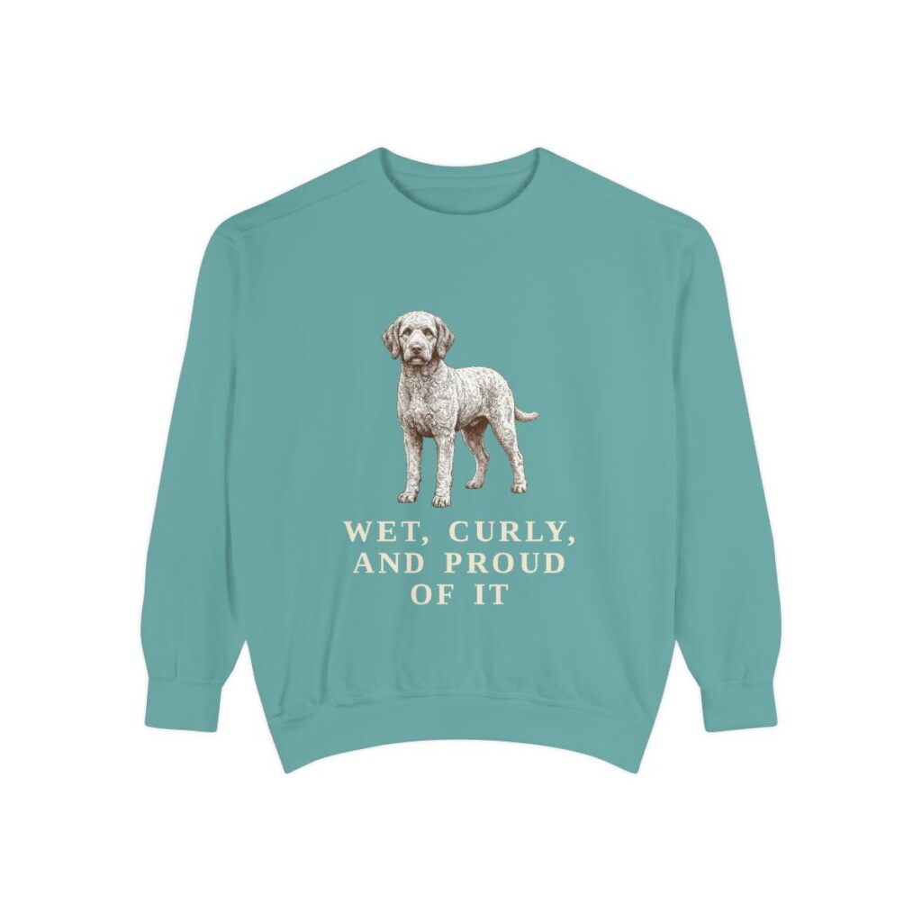 Barbet Humor Sweatshirt, Seafoam, front view