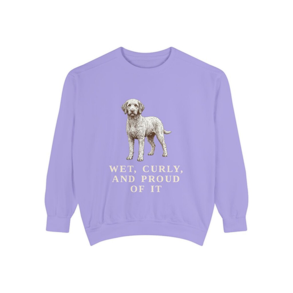 Barbet Humor Sweatshirt, Violet, front view