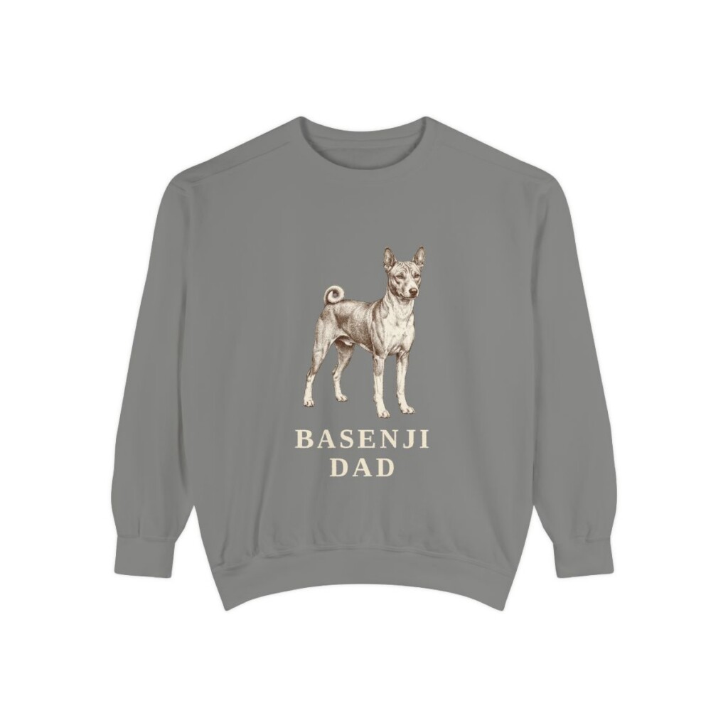 Basenji Dad Sweatshirt, Grey, front view