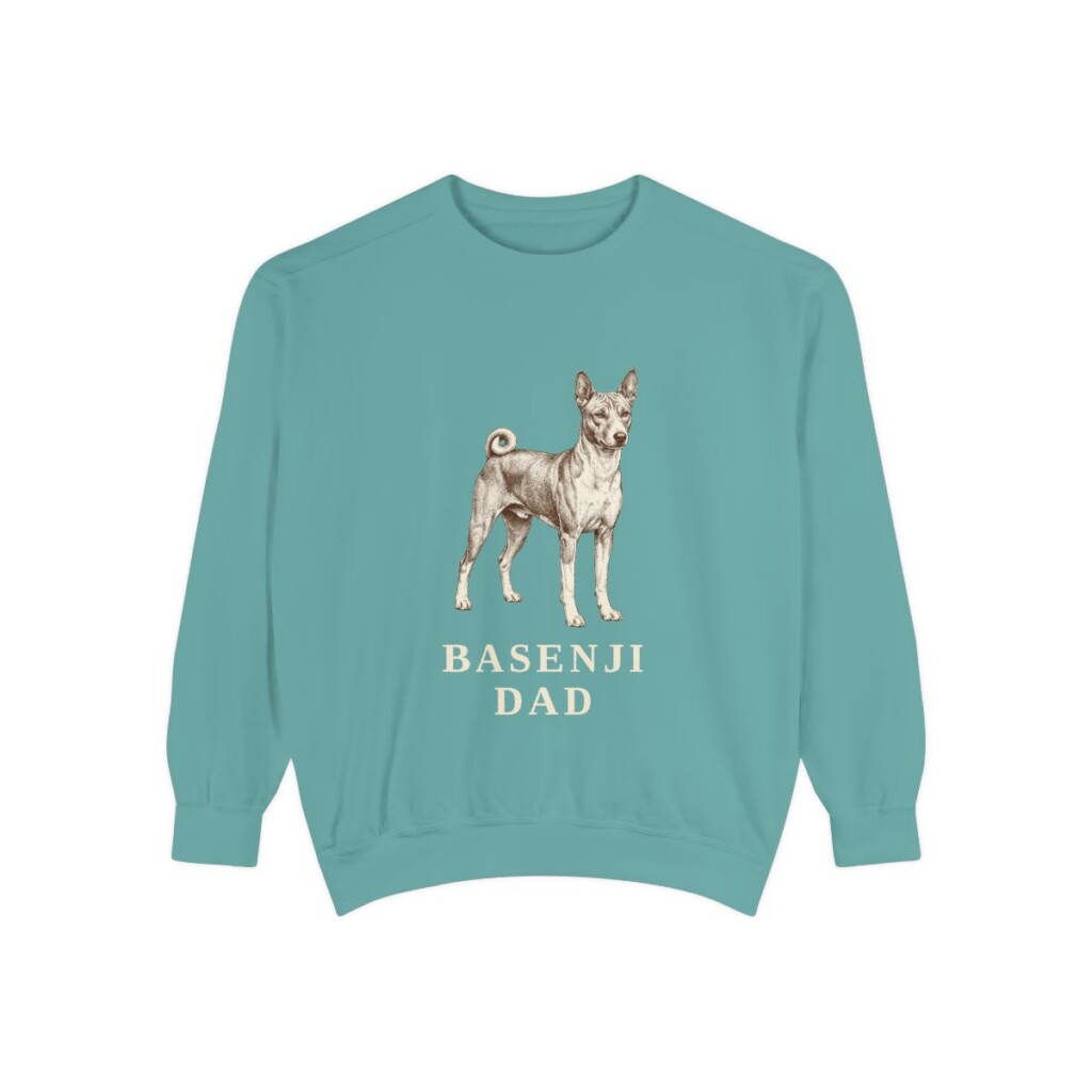 Basenji Dad Sweatshirt, Seafoam, front view