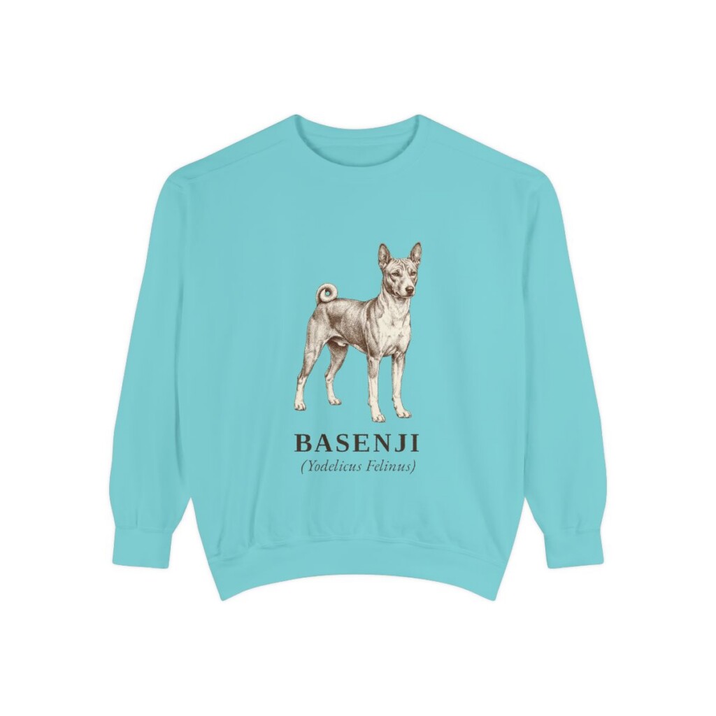 Basenji Latin Sweatshirt, Chalky Mint, front view