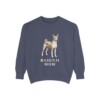 basenji-sweatshirt-mom-denim Basenji Mom Sweatshirt, Denim, front view