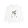 basenji-sweatshirt-mom-white Basenji Mom Sweatshirt, White, front view