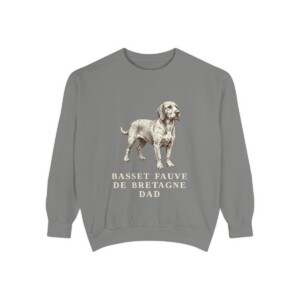 Basset Fauve de Bretagne Dad Sweatshirt, Grey, front view