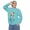 Basset Fauve de Bretagne Humor Sweatshirt, Chalky Mint, person 2 context