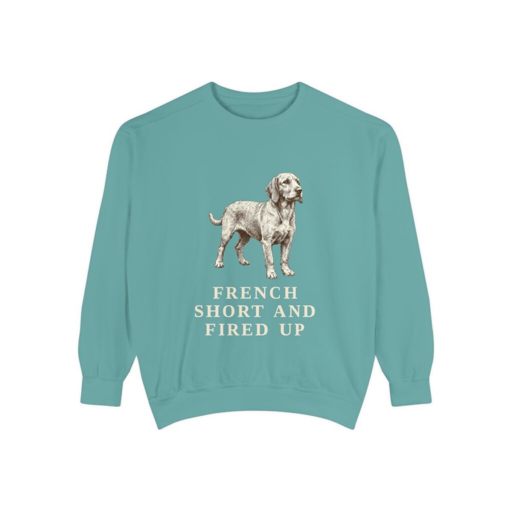 Basset Fauve de Bretagne Humor Sweatshirt, Seafoam, front view