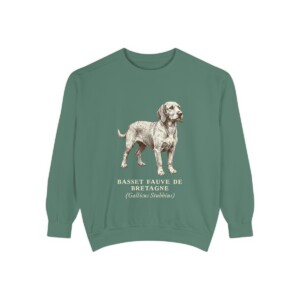 Basset Fauve de Bretagne Latin Sweatshirt, Light Green, front view