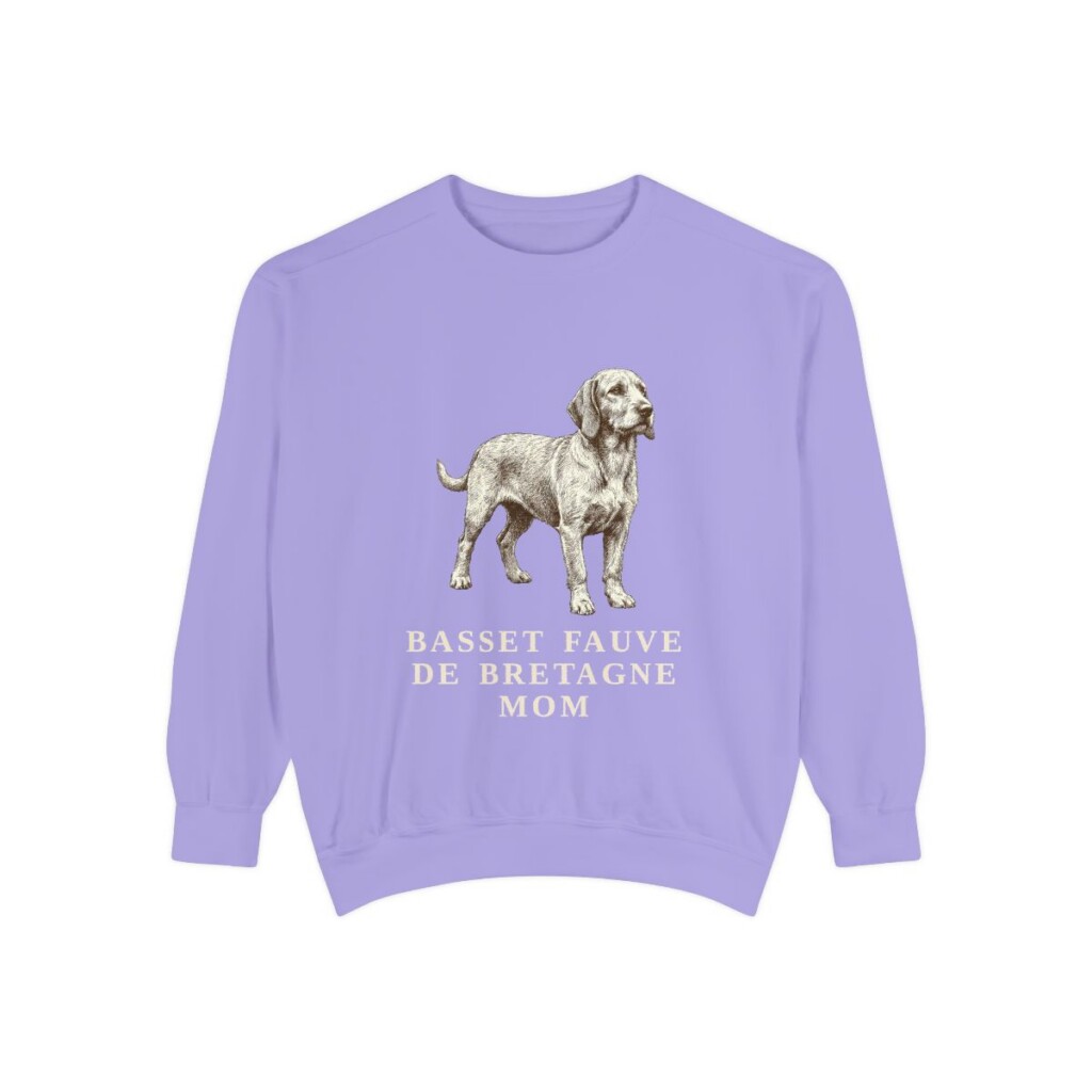 Basset Fauve de Bretagne Mom Sweatshirt, Violet, front view