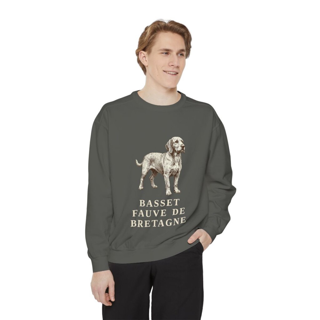 Basset Fauve de Bretagne Sweatshirt, Pepper, person 1 front