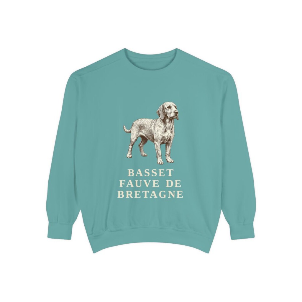 Basset Fauve de Bretagne Sweatshirt, Seafoam, front view
