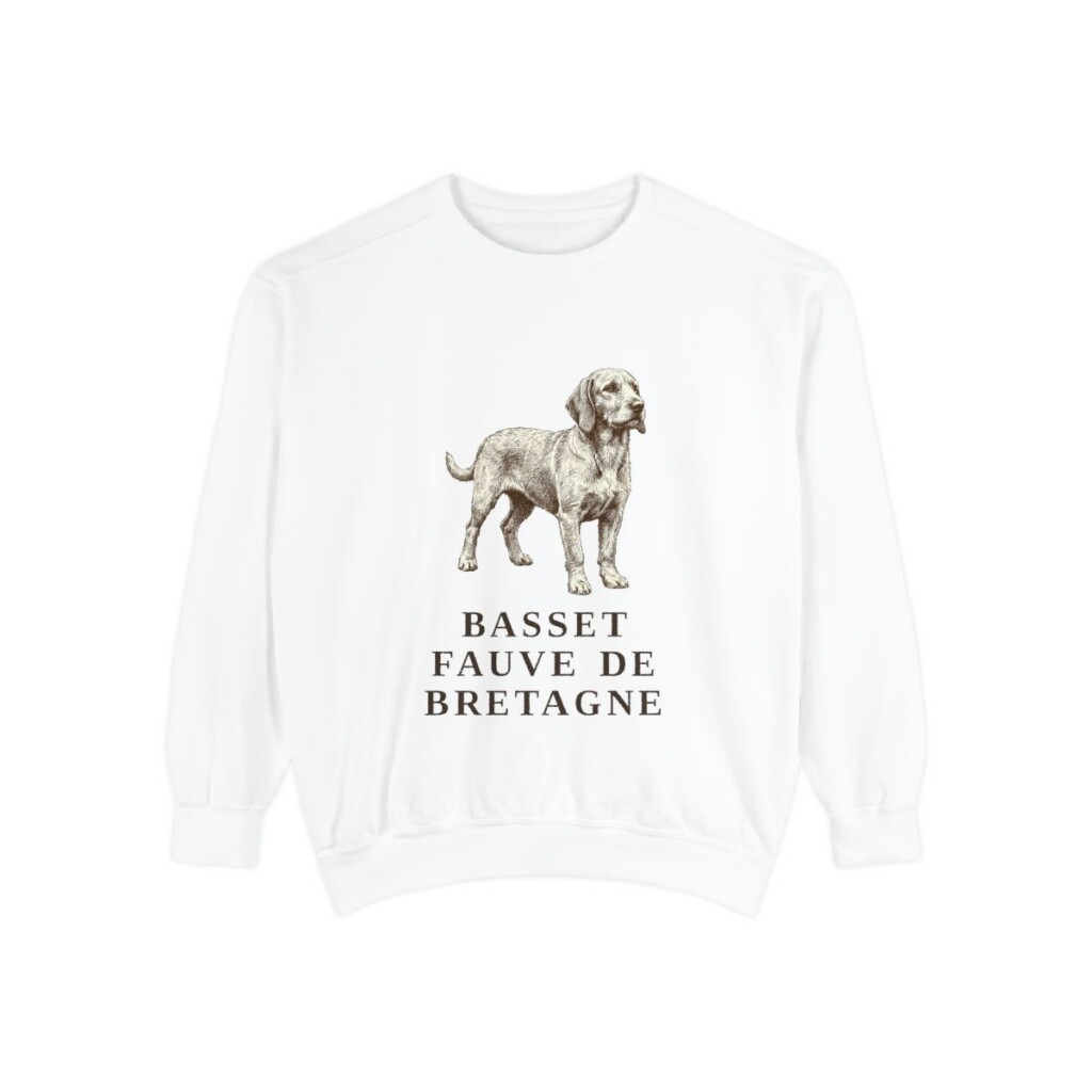 Basset Fauve de Bretagne Sweatshirt, White, front view