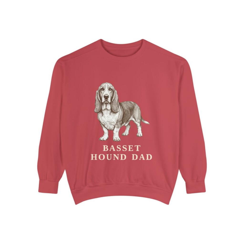 Basset Hound Dad Sweatshirt, Crimson, front view