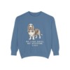 basset-hound-sweatshirt-humor-blue-jean Basset Hound Humor Sweatshirt, Blue Jean, front view
