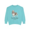 basset-hound-sweatshirt-humor-chalky-mint Basset Hound Humor Sweatshirt, Chalky Mint, front view